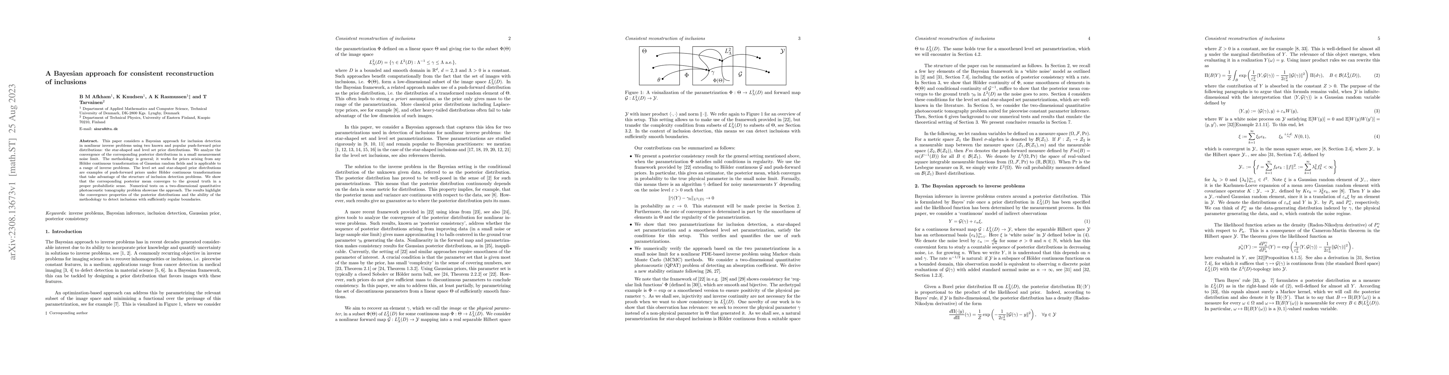 Thumbnail for A Bayesian approach for consistent reconstruction of inclusions