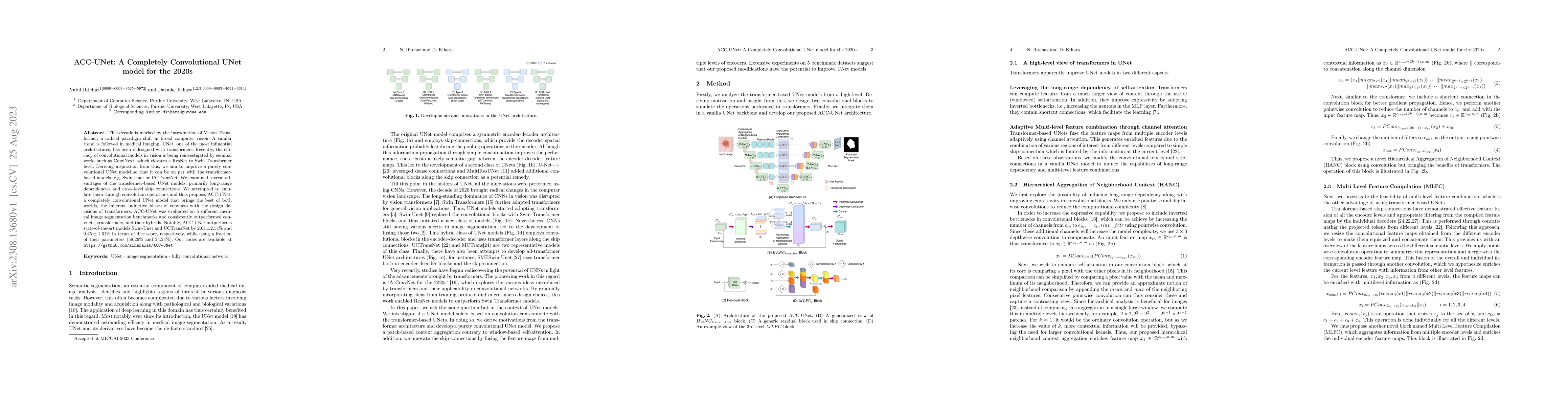 Thumbnail for ACC-UNet: A Completely Convolutional UNet model for the 2020s