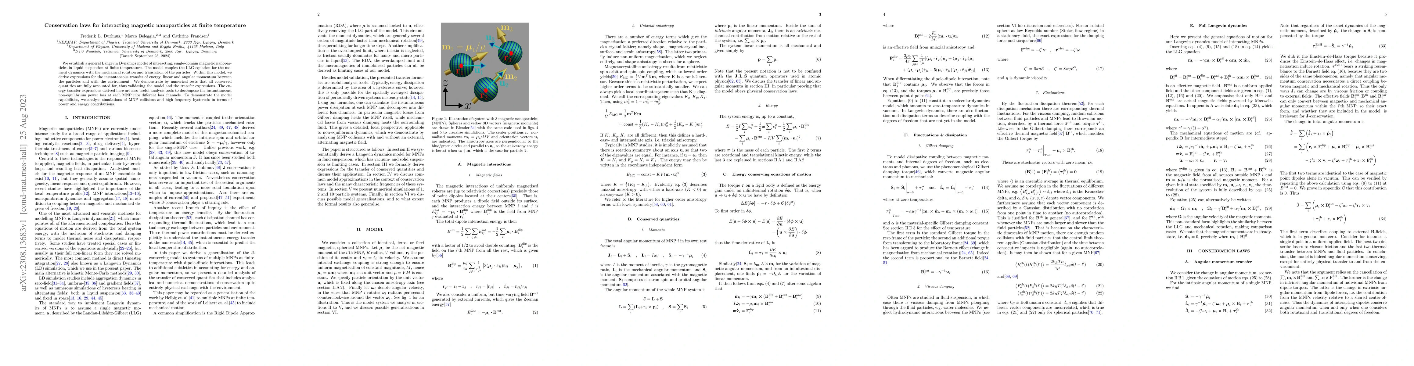 Thumbnail for Conservation laws for interacting magnetic nanoparticles at finite
  temperature