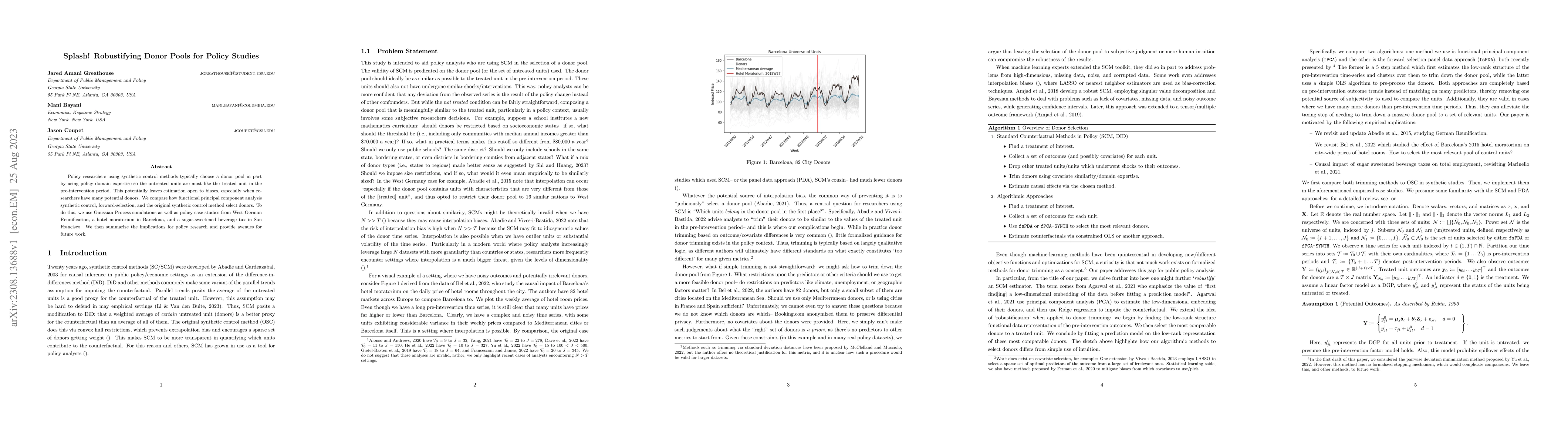 Thumbnail for Splash! Robustifying Donor Pools for Policy Studies