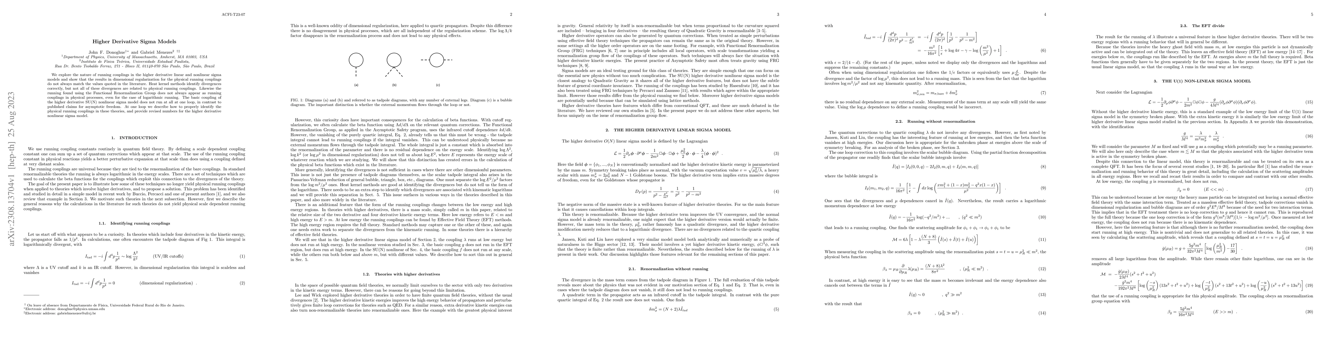 Thumbnail for Higher Derivative Sigma Models
