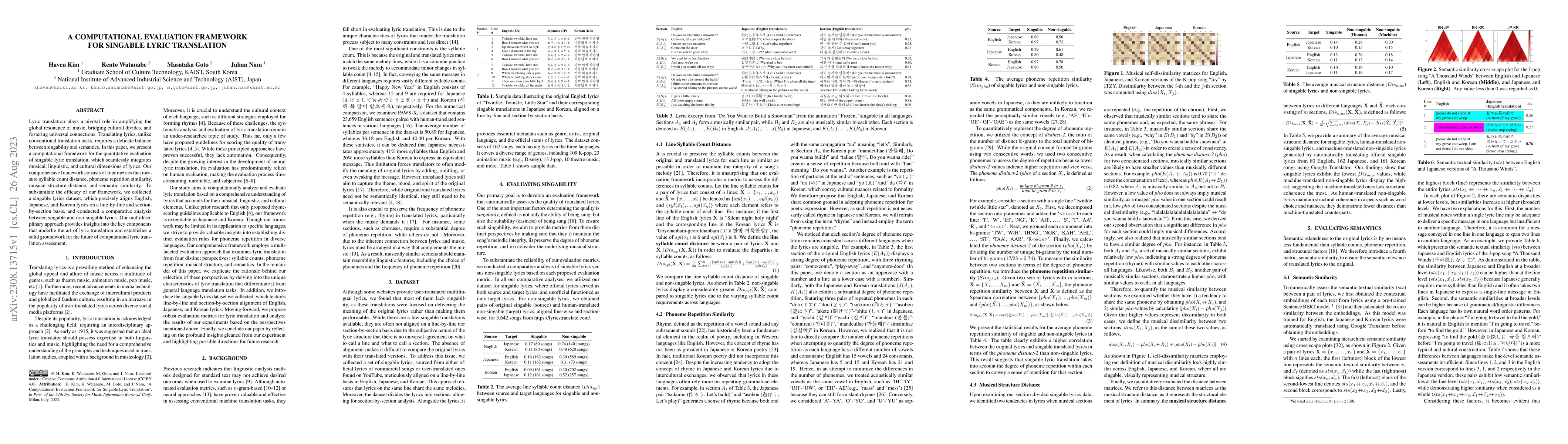 Thumbnail for A Computational Evaluation Framework for Singable Lyric Translation