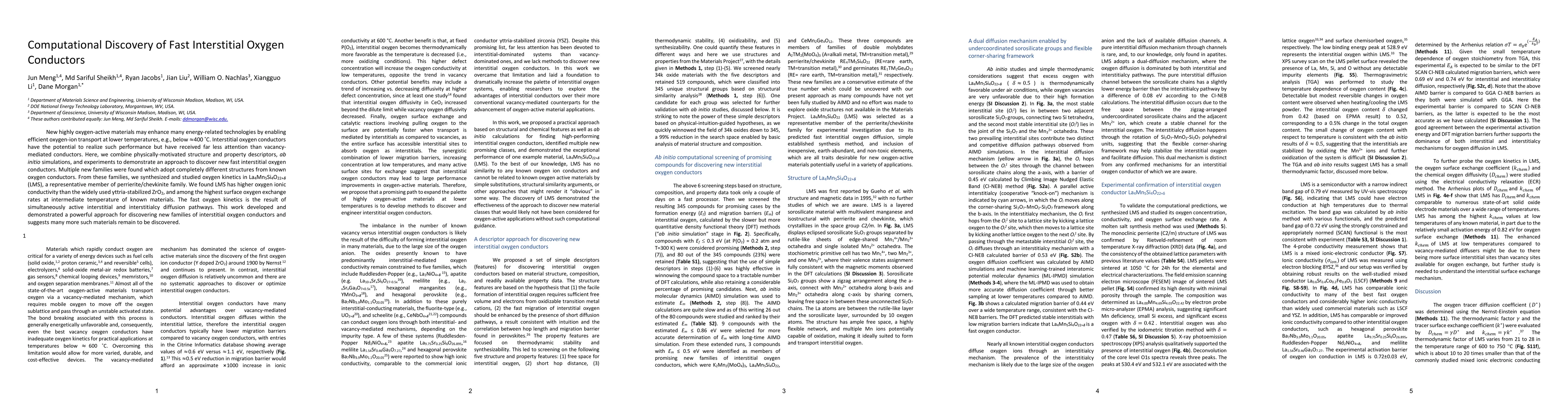 Thumbnail for Computational Discovery of Fast Interstitial Oxygen Conductors