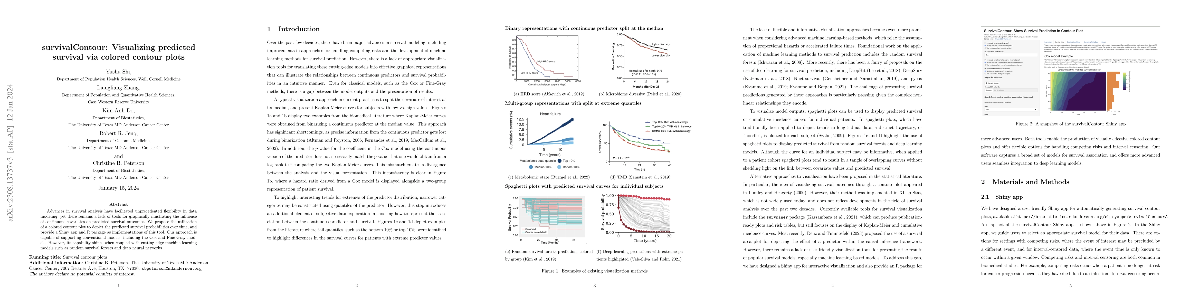 Thumbnail for survivalContour: Visualizing predicted survival via colored contour
  plots