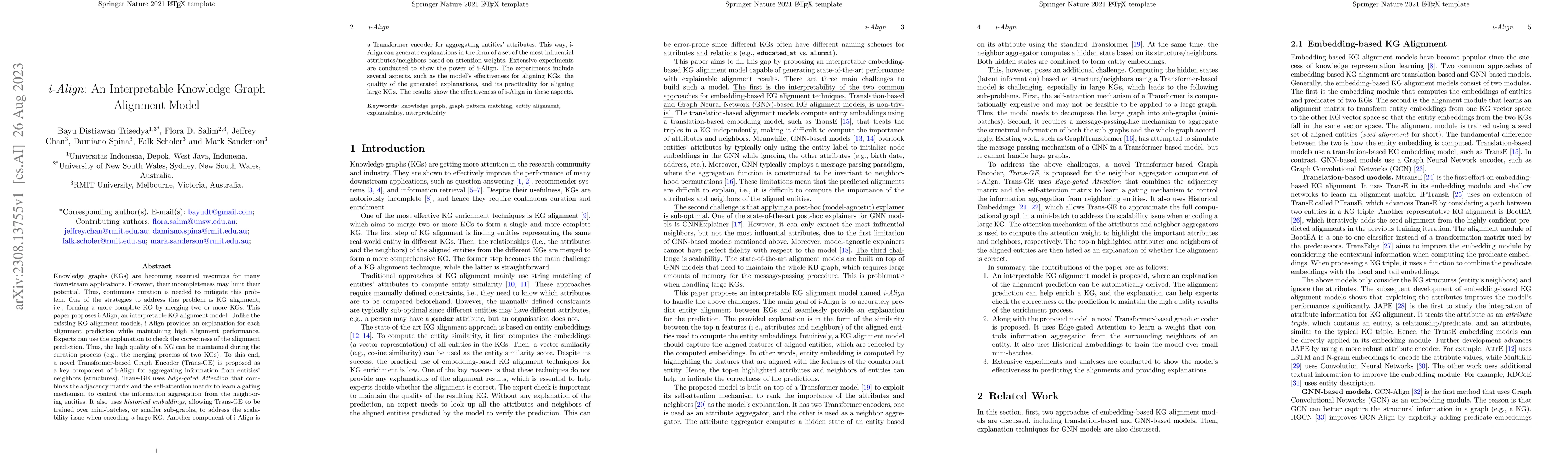 Thumbnail for i-Align: an interpretable knowledge graph alignment model