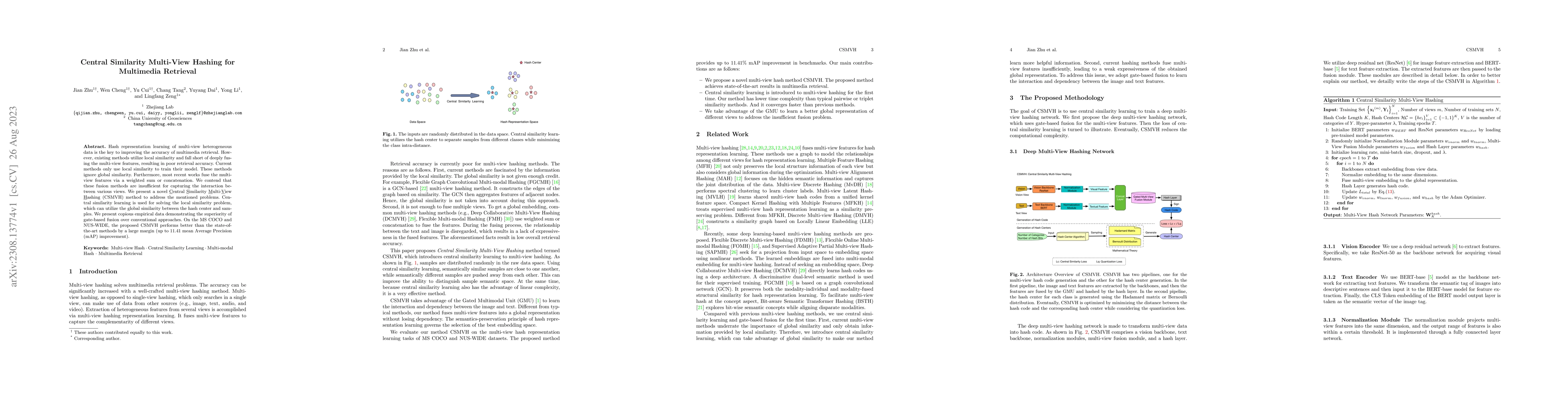 Thumbnail for Central Similarity Multi-View Hashing for Multimedia Retrieval