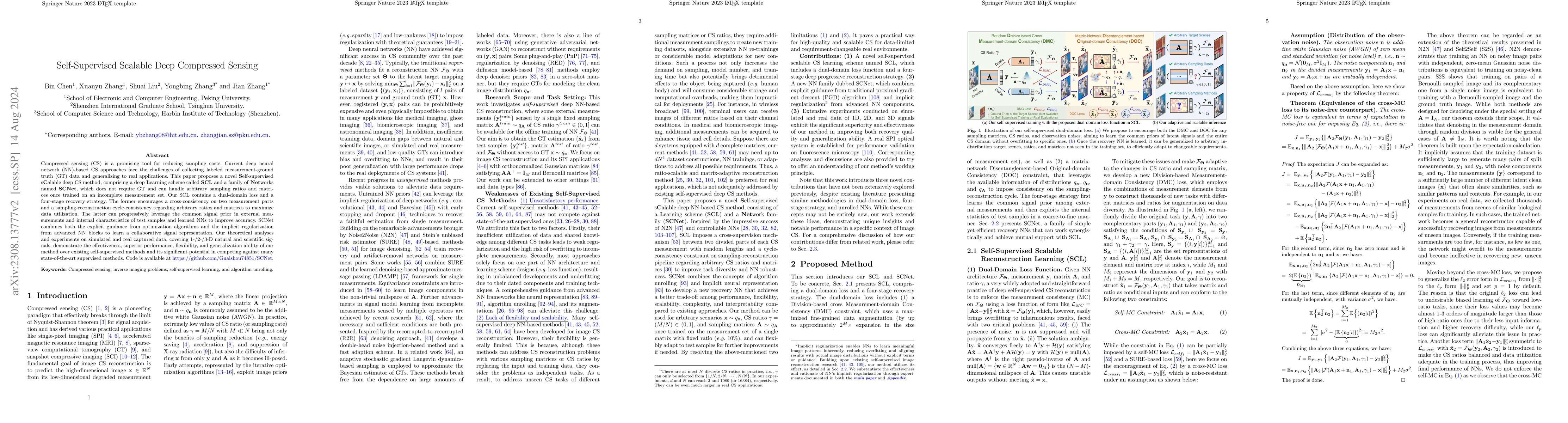 Thumbnail for Self-Supervised Scalable Deep Compressed Sensing