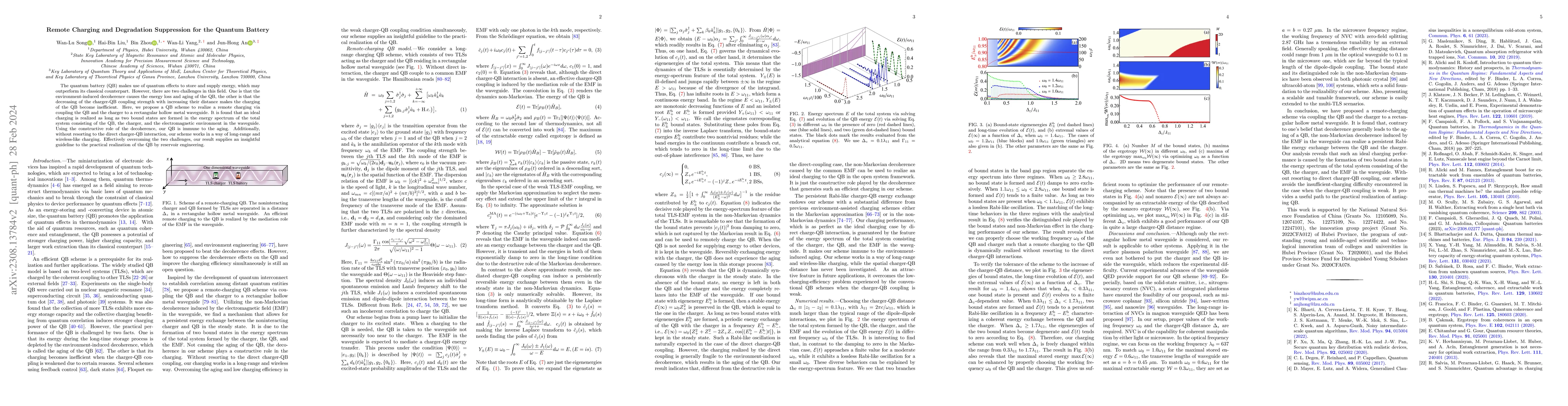 Thumbnail for Remote Charging and Degradation Suppression for the Quantum Battery