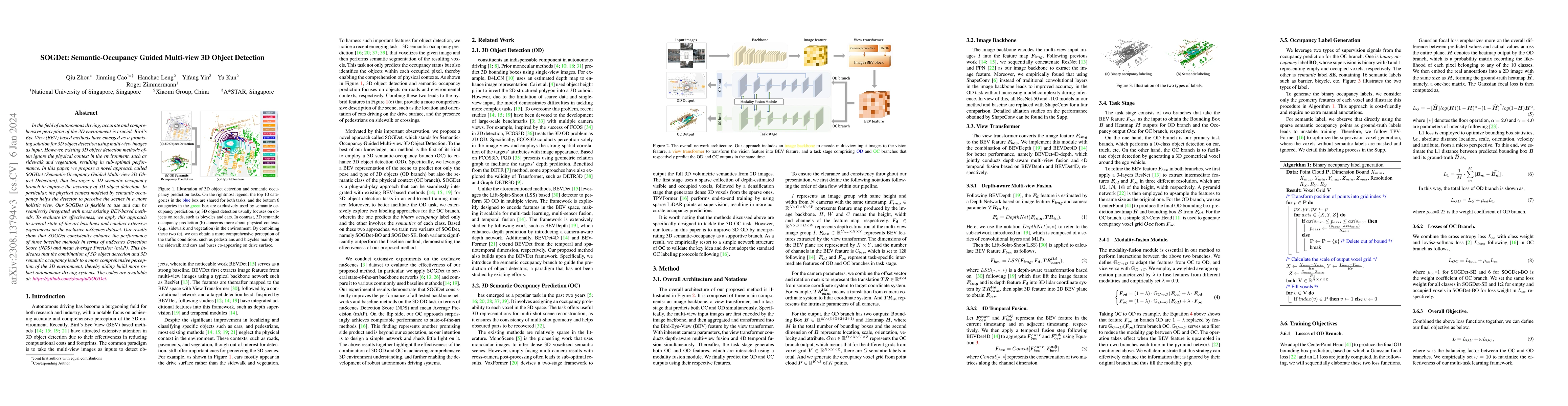 Thumbnail for SOGDet: Semantic-Occupancy Guided Multi-view 3D Object Detection