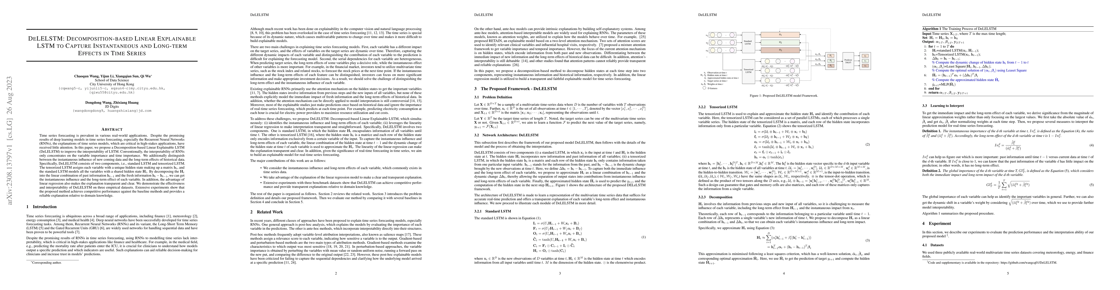 Thumbnail for DeLELSTM: Decomposition-based Linear Explainable LSTM to Capture
  Instantaneous and Long-term Effects in Time Series