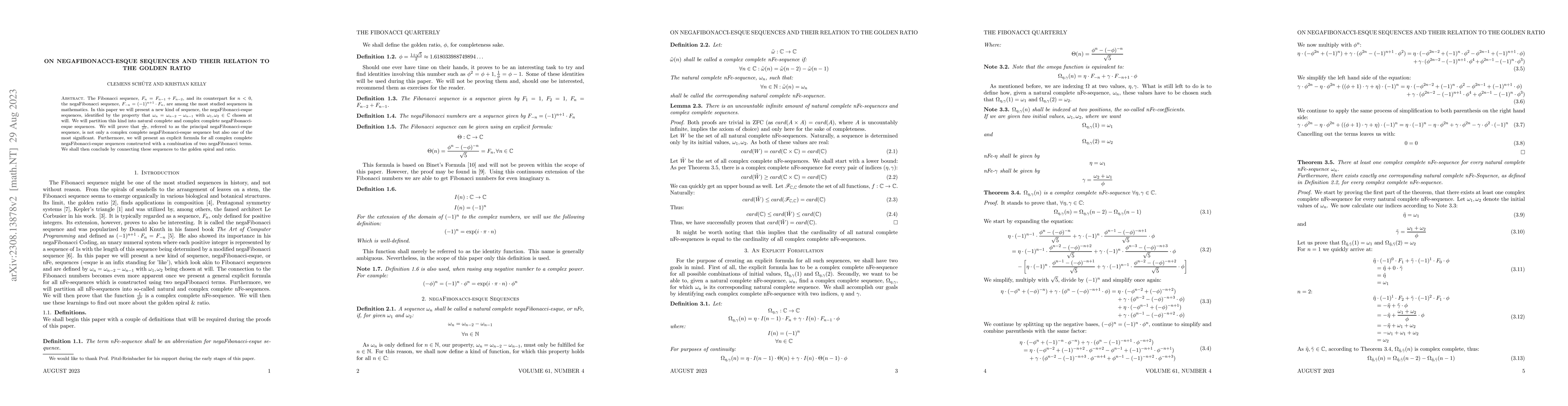 Thumbnail for On negaFibonacci-esque Sequences and Their Relation to the Golden Ratio