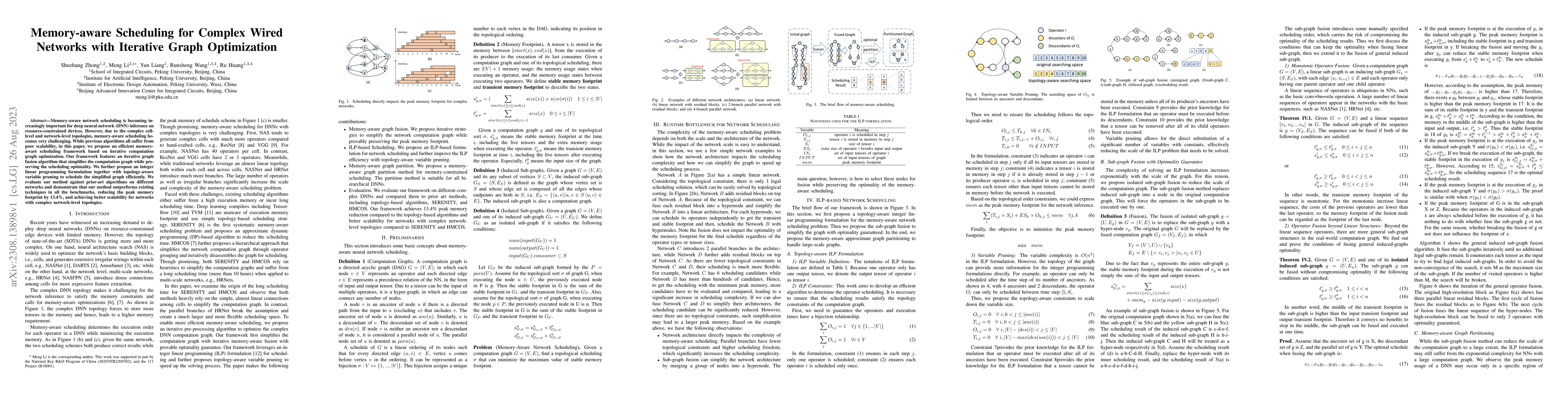 Thumbnail for Memory-aware Scheduling for Complex Wired Networks with Iterative Graph
  Optimization