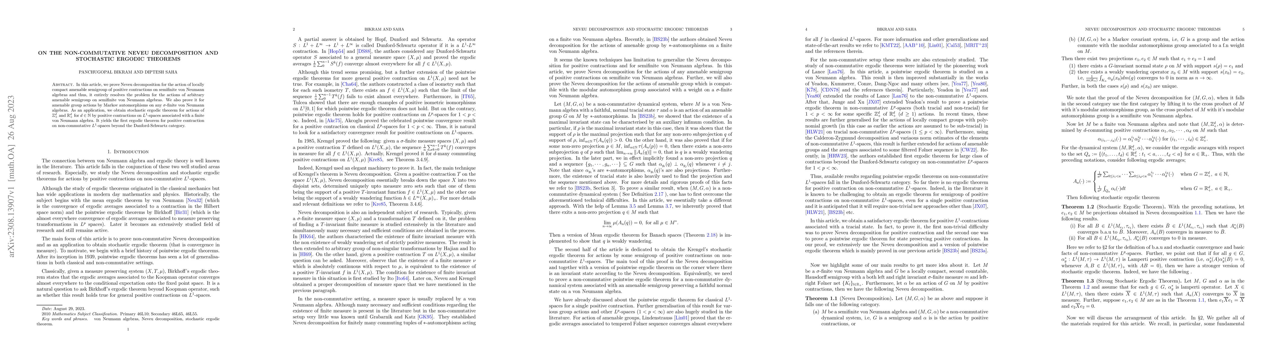 Thumbnail for On the non-commutative Neveu decomposition and stochastic ergodic
  theorems