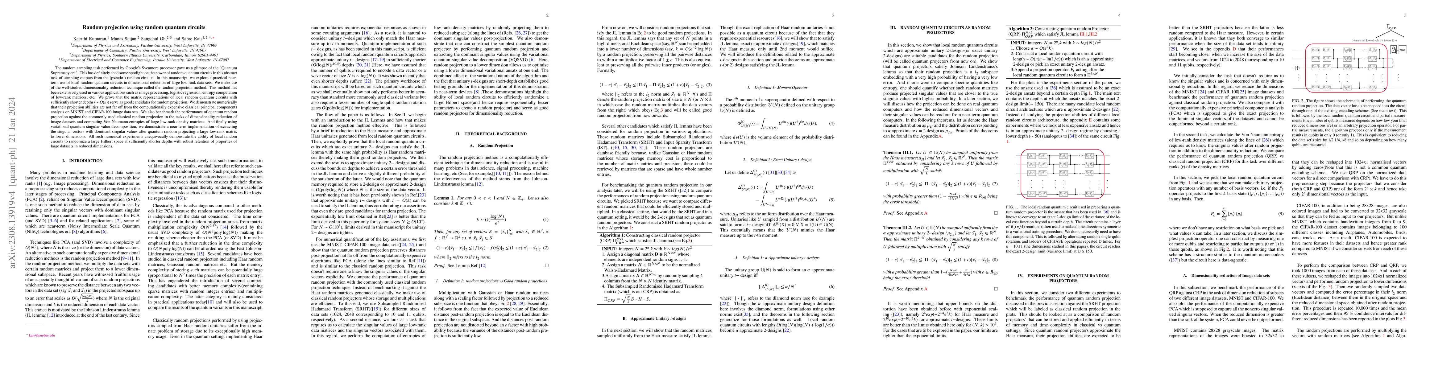 Thumbnail for Random Projection using Random Quantum Circuits