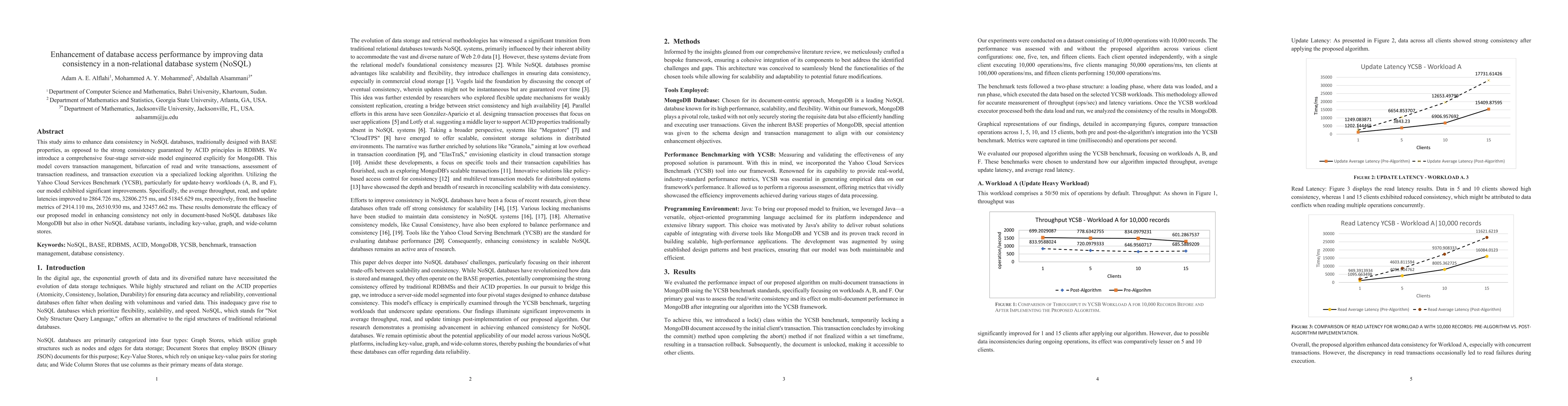Thumbnail for Enhancement of database access performance by improving data consistency
  in a non-relational database system (NoSQL)
