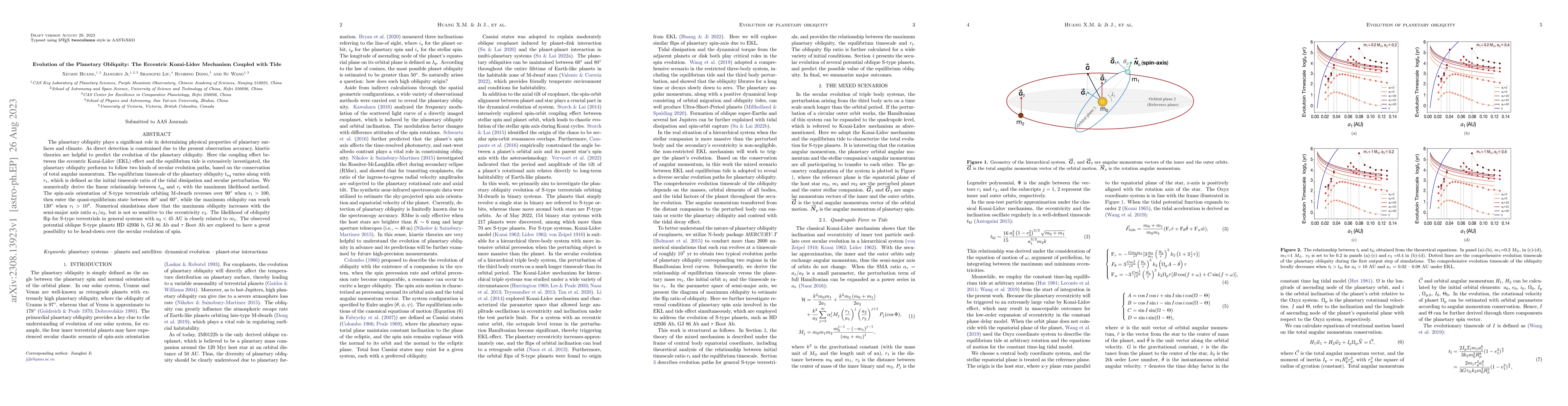 Thumbnail for Evolution of the Planetary Obliquity: The Eccentric Kozai-Lidov
  Mechanism Coupled with Tide