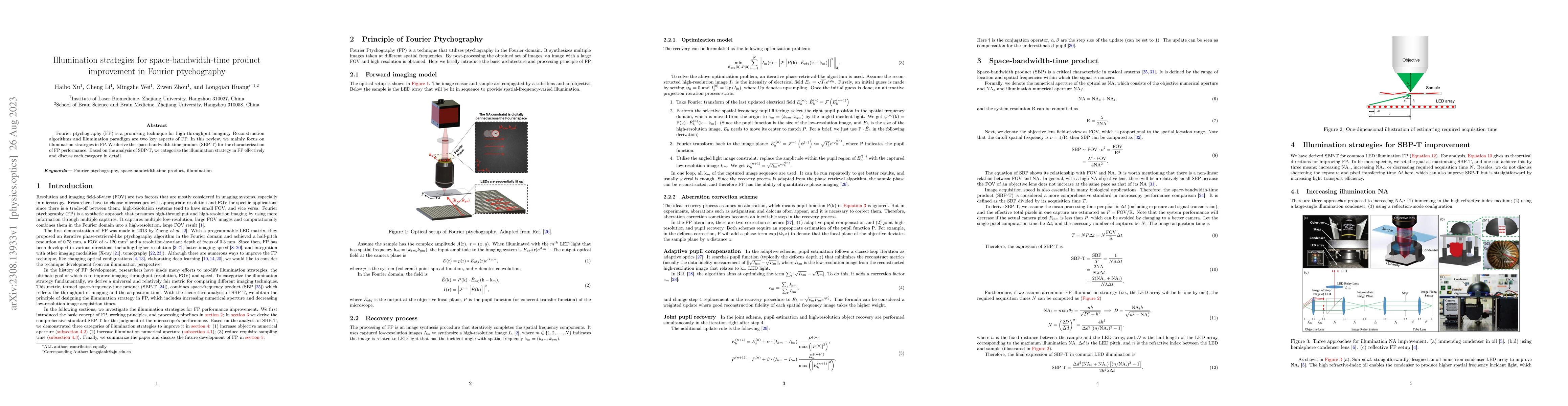 Thumbnail for Illumination strategies for space-bandwidth-time product improvement in
  Fourier ptychography