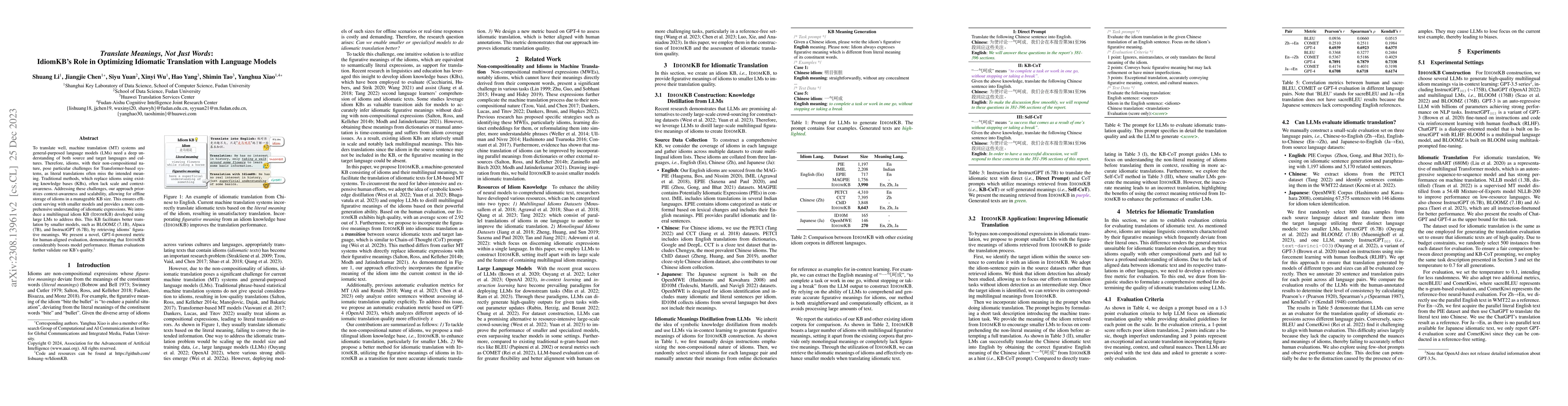 Thumbnail for Translate Meanings, Not Just Words: IdiomKB's Role in Optimizing
  Idiomatic Translation with Language Models