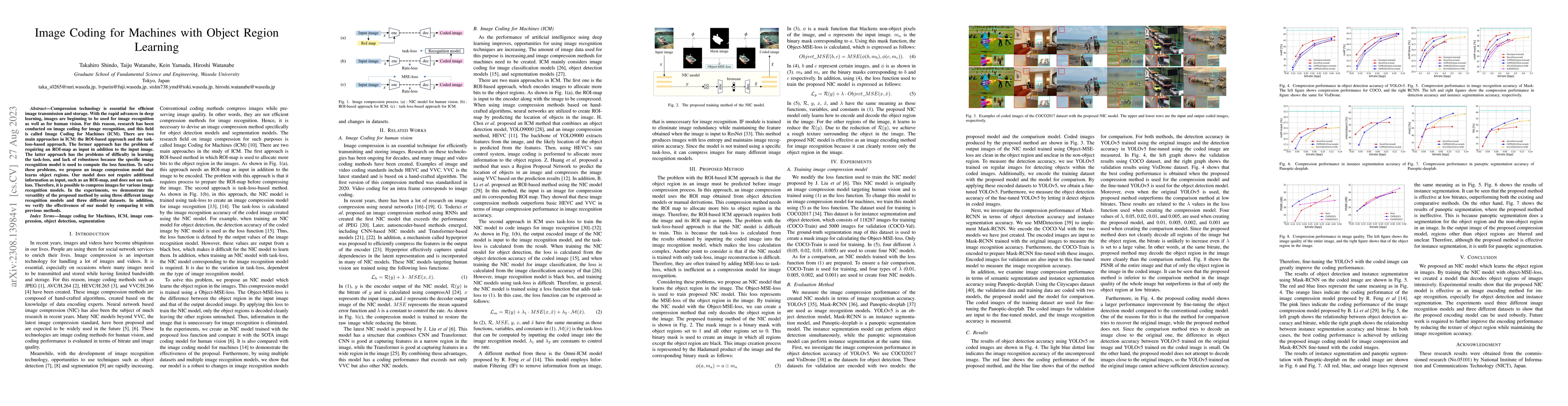 Thumbnail for Image Coding for Machines with Object Region Learning