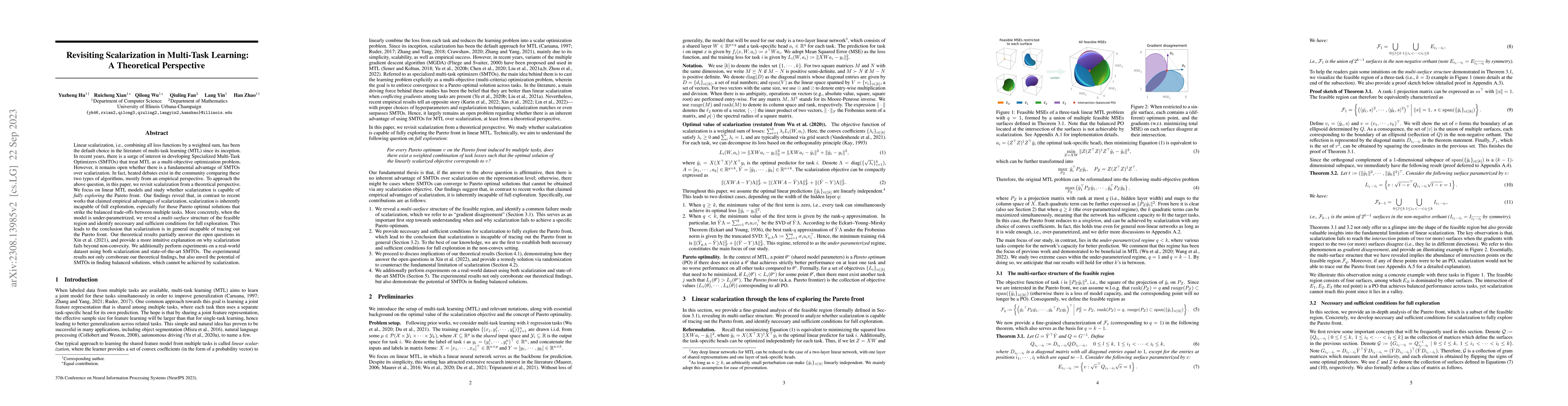 Thumbnail for Revisiting Scalarization in Multi-Task Learning: A Theoretical
  Perspective