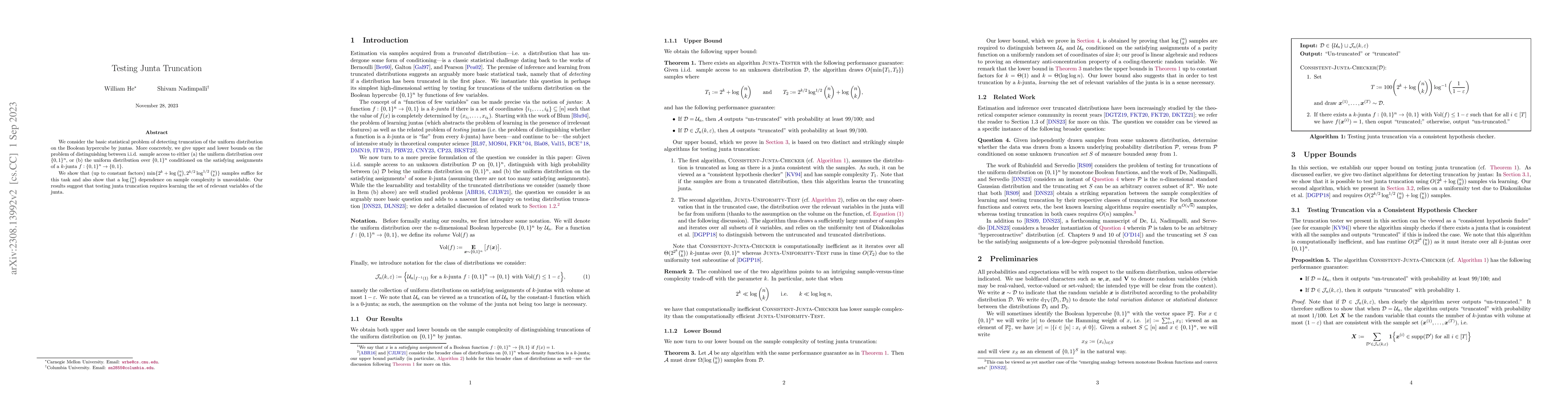 Thumbnail for Testing Junta Truncation