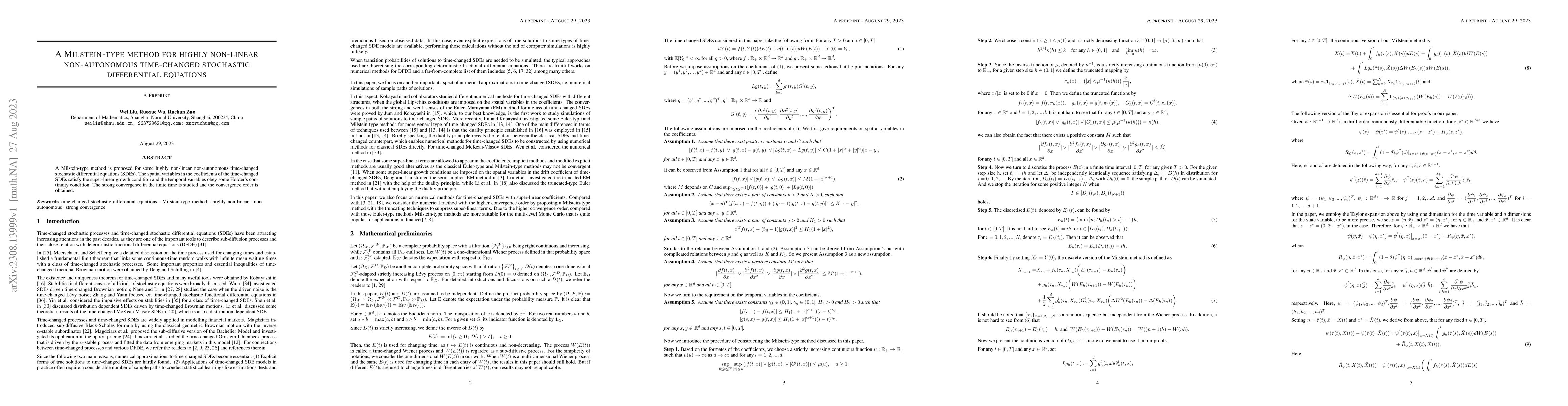 Thumbnail for A Milstein-type method for highly non-linear non-autonomous time-changed
  stochastic differential equations