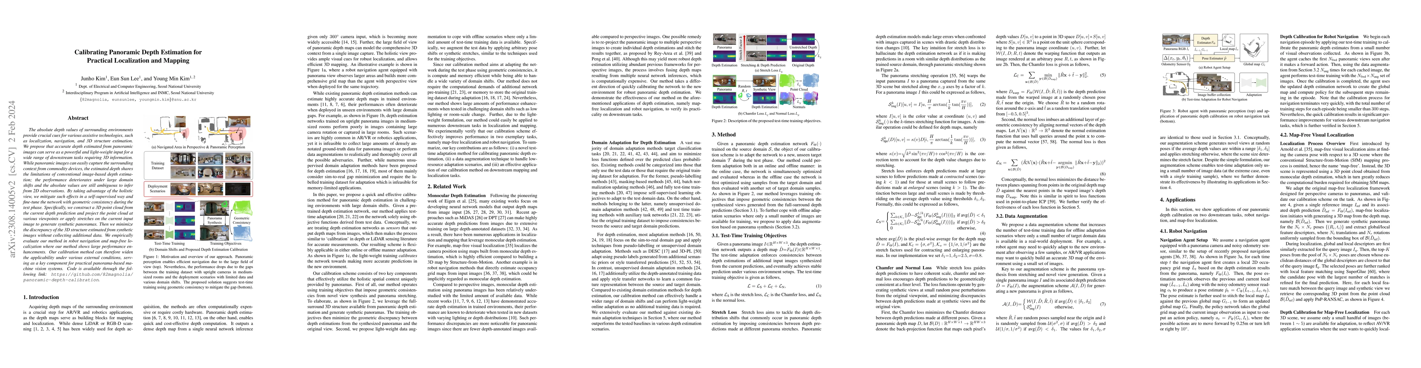 Thumbnail for Calibrating Panoramic Depth Estimation for Practical Localization and
  Mapping