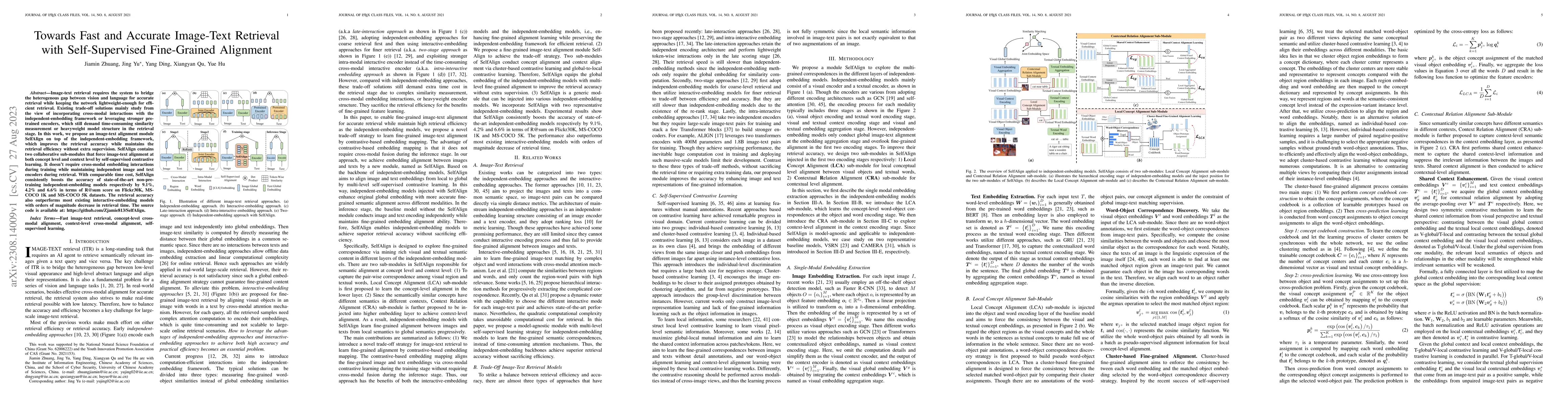 Thumbnail for Towards Fast and Accurate Image-Text Retrieval with Self-Supervised
  Fine-Grained Alignment
