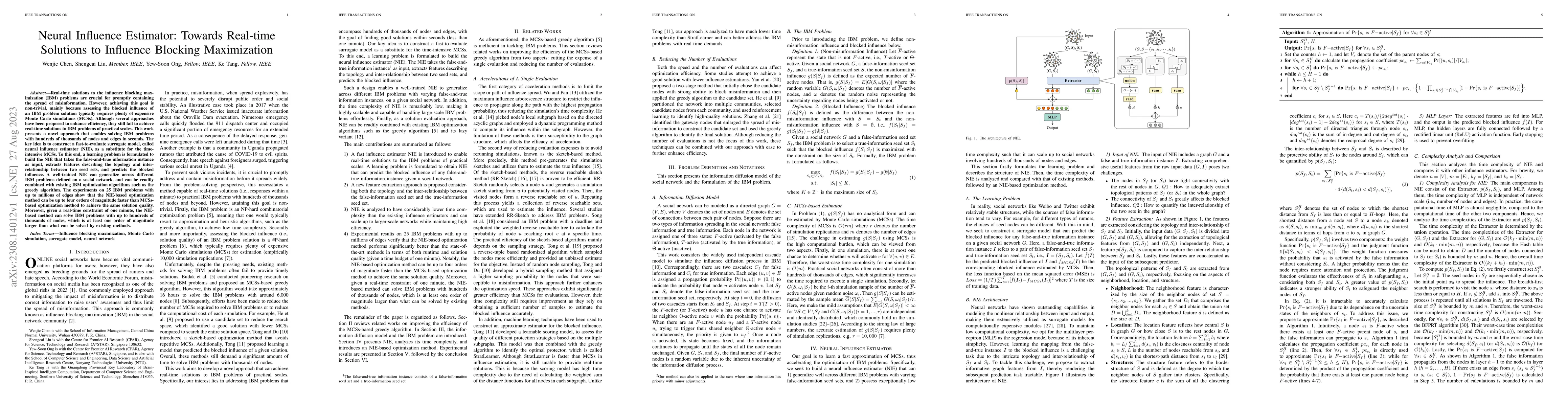 Thumbnail for Neural Influence Estimator: Towards Real-time Solutions to Influence
  Blocking Maximization