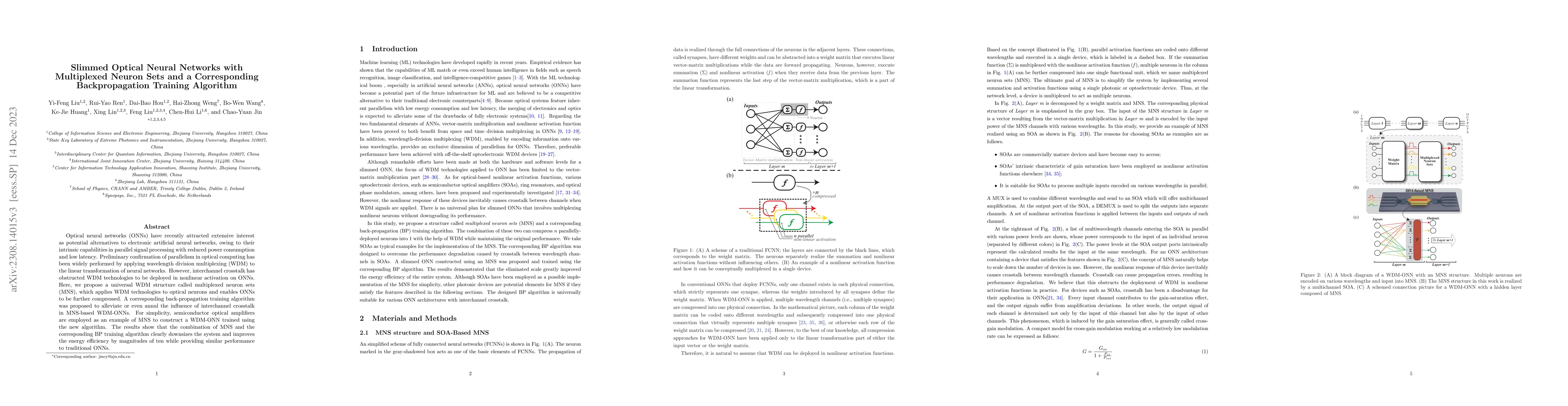 Thumbnail for Slimmed optical neural networks with multiplexed neuron sets and a
  corresponding backpropagation training algorithm