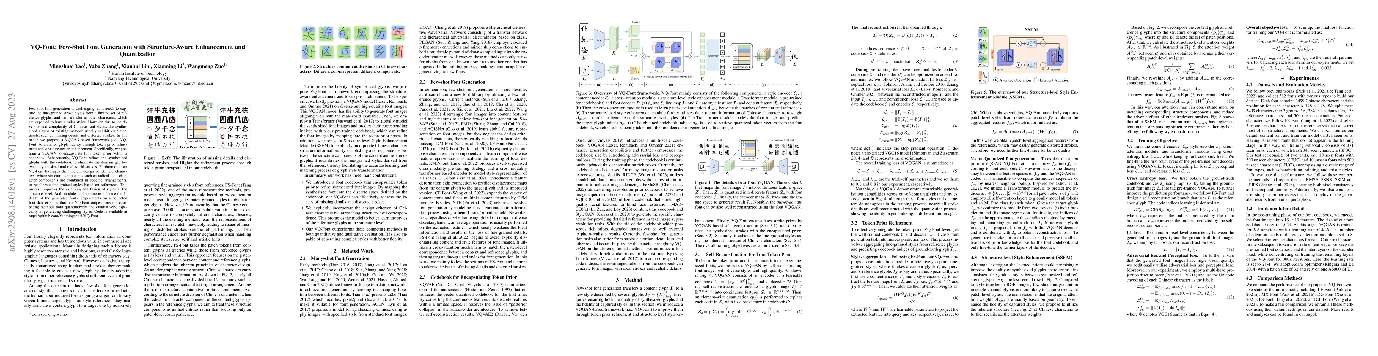 Thumbnail for VQ-Font: Few-Shot Font Generation with Structure-Aware Enhancement and
  Quantization