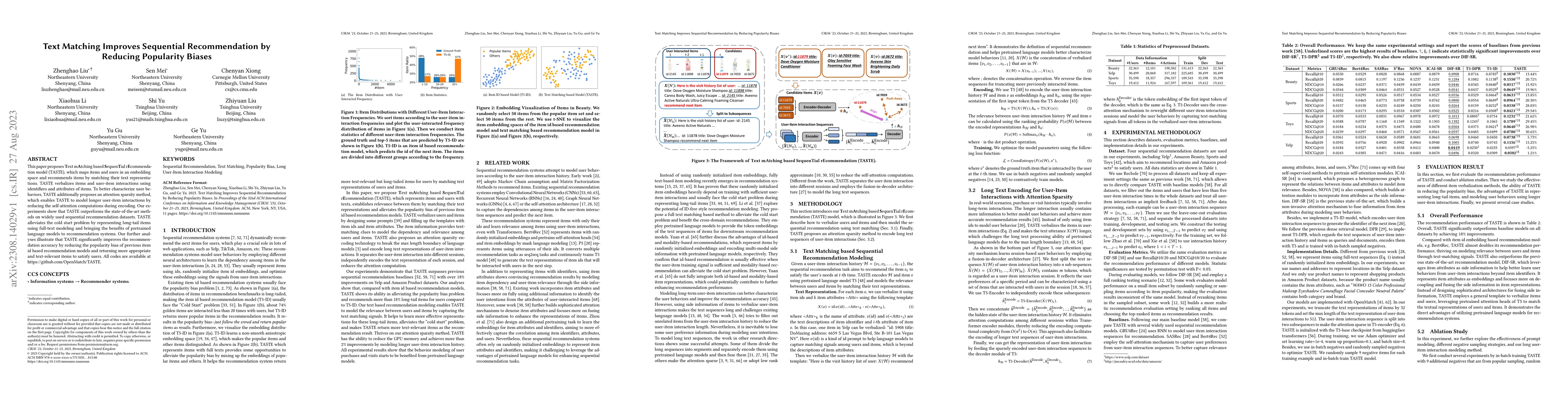 Thumbnail for Text Matching Improves Sequential Recommendation by Reducing Popularity
  Biases