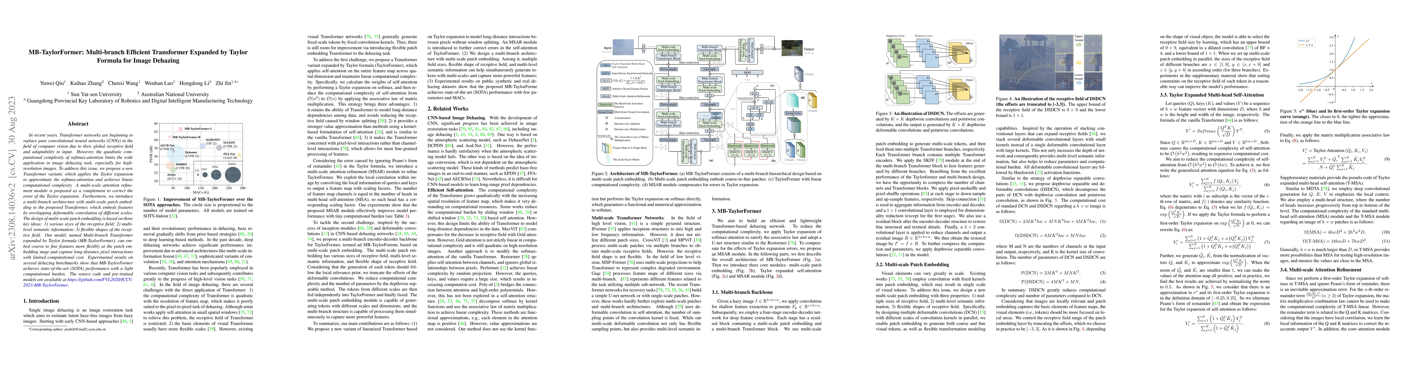 Thumbnail for MB-TaylorFormer: Multi-branch Efficient Transformer Expanded by Taylor
  Formula for Image Dehazing