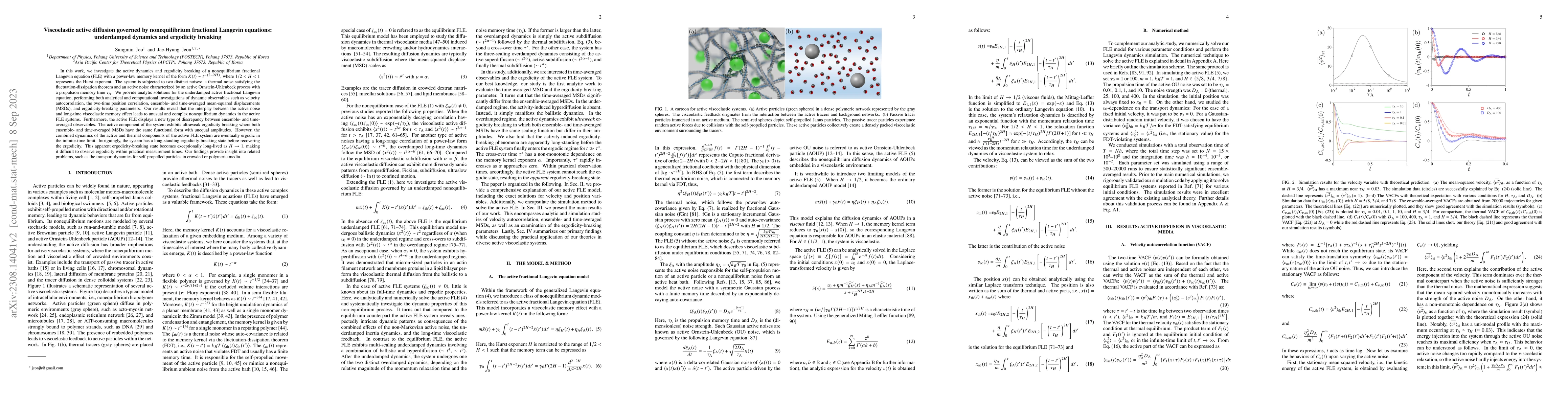 Thumbnail for Viscoelastic active diffusion governed by nonequilibrium fractional
  Langevin equations: underdamped dynamics and ergodicity breaking