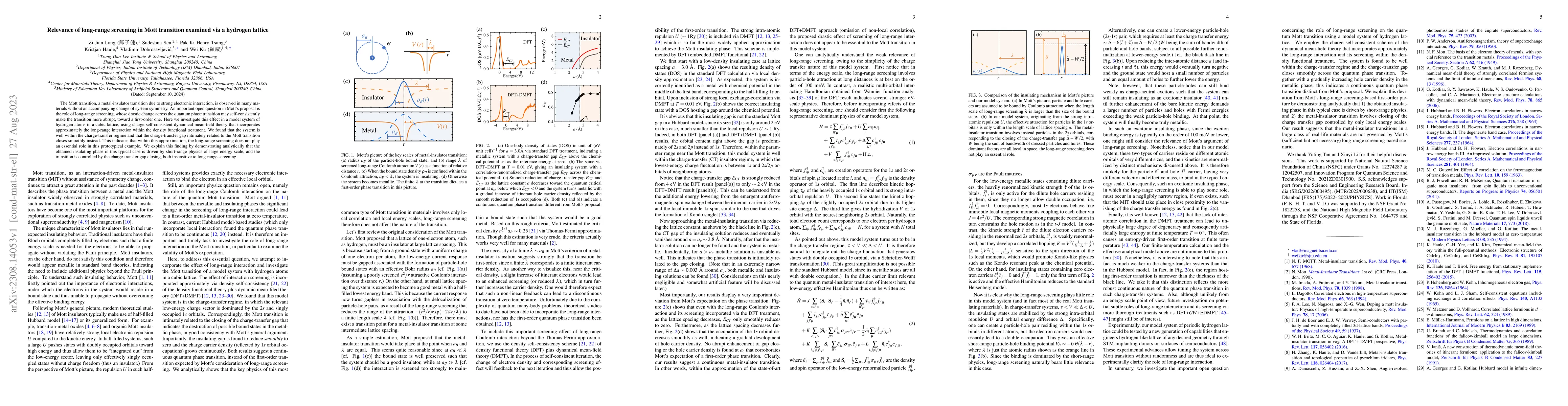 Thumbnail for Relevance of long-range screening in Mott transition examined via a
  hydrogen lattice