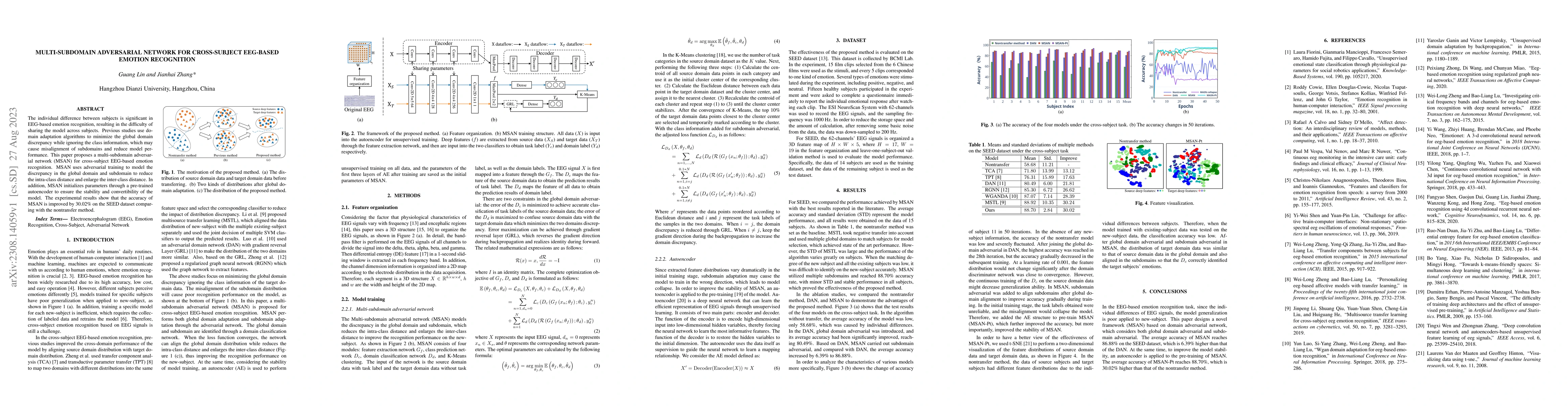 Thumbnail for Multi-Subdomain Adversarial Network for Cross-Subject EEG-based Emotion
  Recognition
