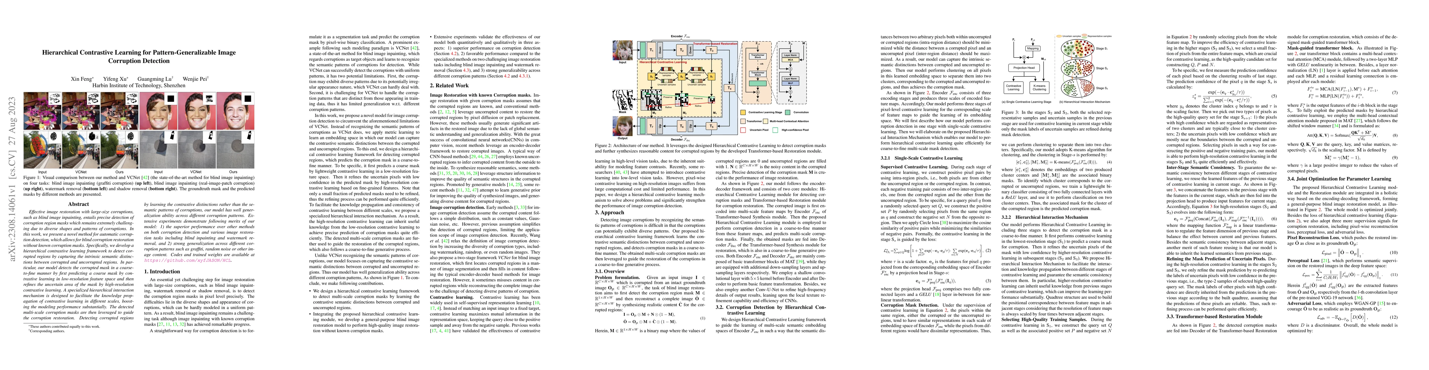 Thumbnail for Hierarchical Contrastive Learning for Pattern-Generalizable Image
  Corruption Detection