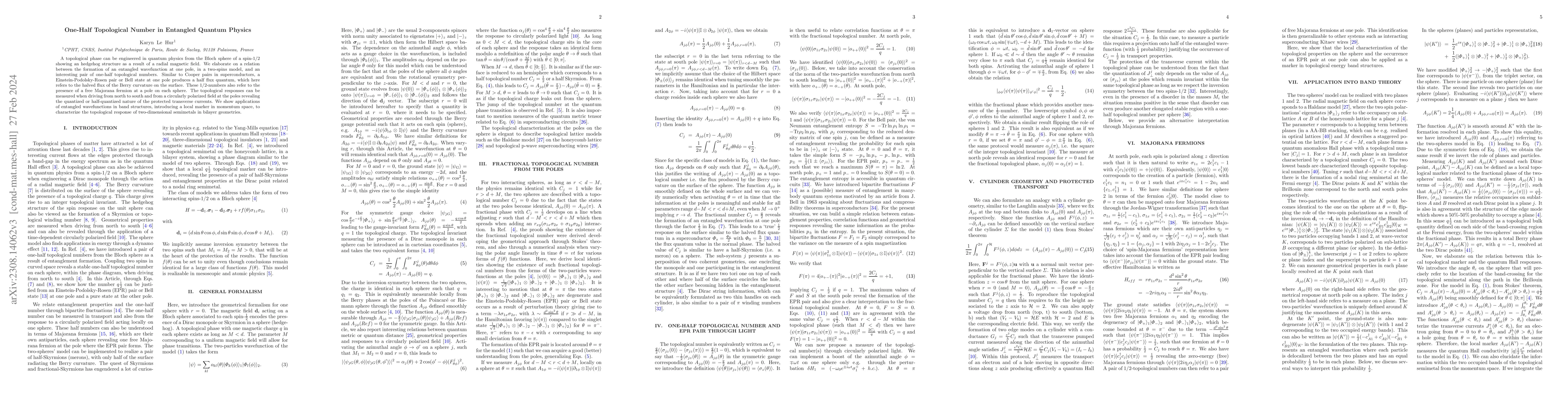 Thumbnail for One-Half Topological Number in Entangled Quantum Physics