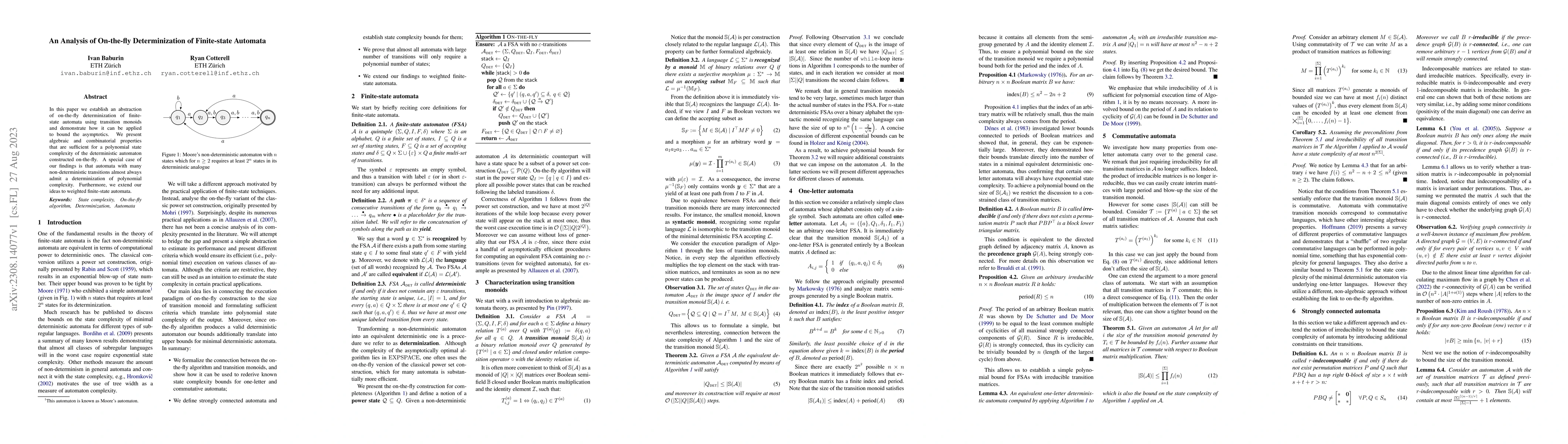 Thumbnail for An Analysis of On-the-fly Determinization of Finite-state Automata