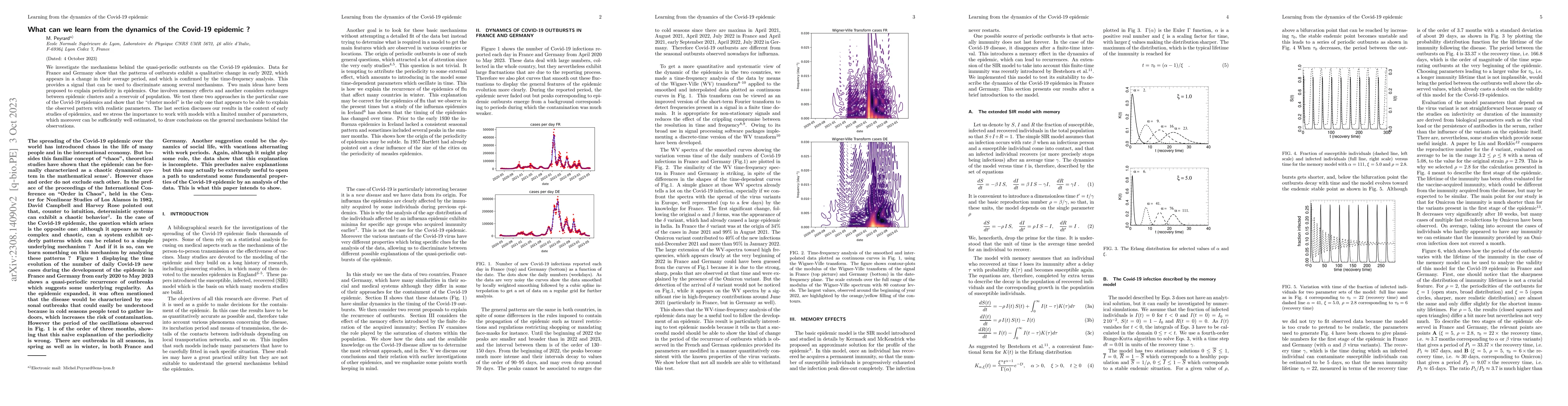 Thumbnail for What can we learn from the dynamics of the Covid-19 epidemic ?