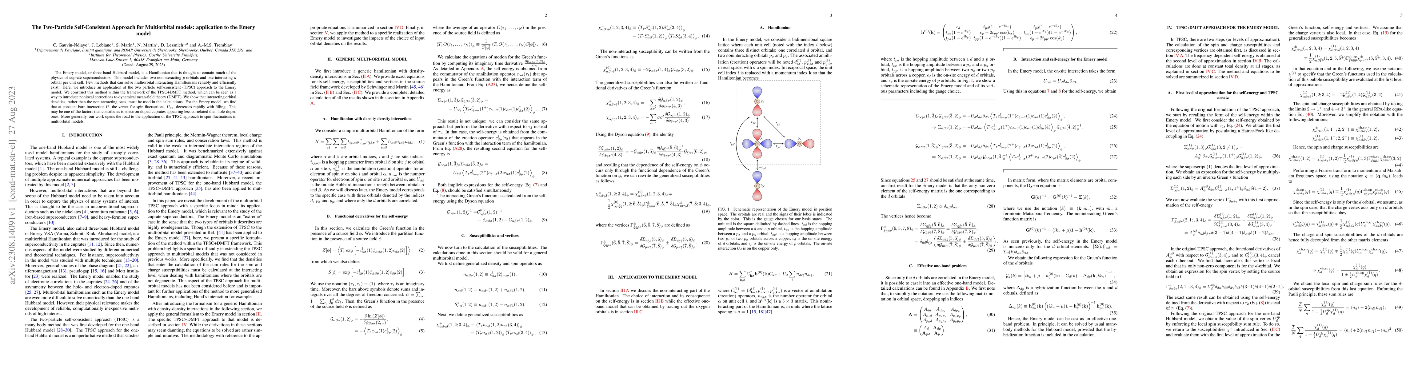 Thumbnail for The Two-Particle Self-Consistent Approach for Multiorbital models:
  application to the Emery model