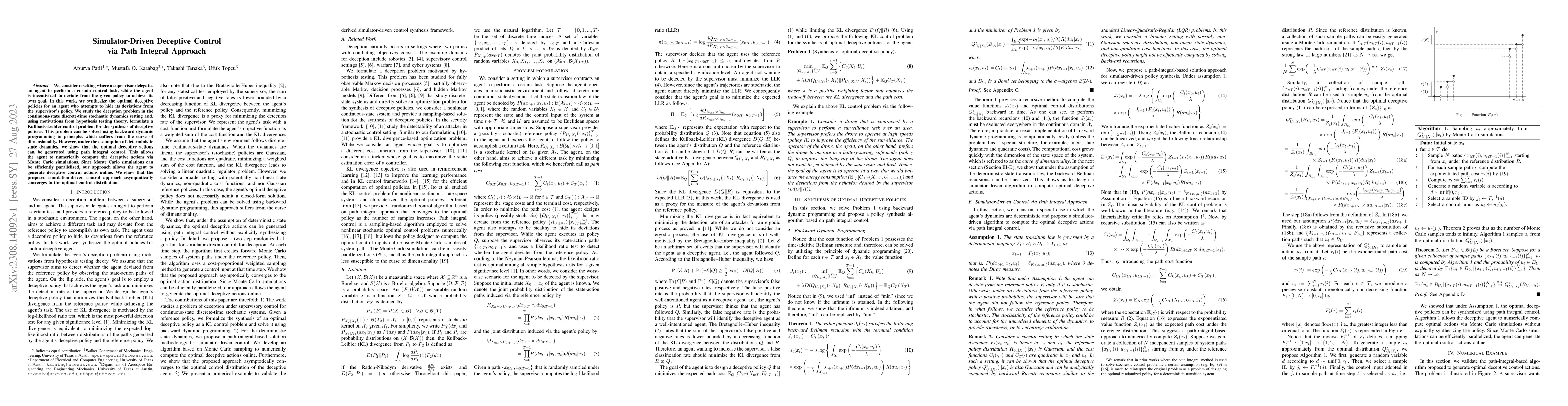 Thumbnail for Simulator-Driven Deceptive Control via Path Integral Approach