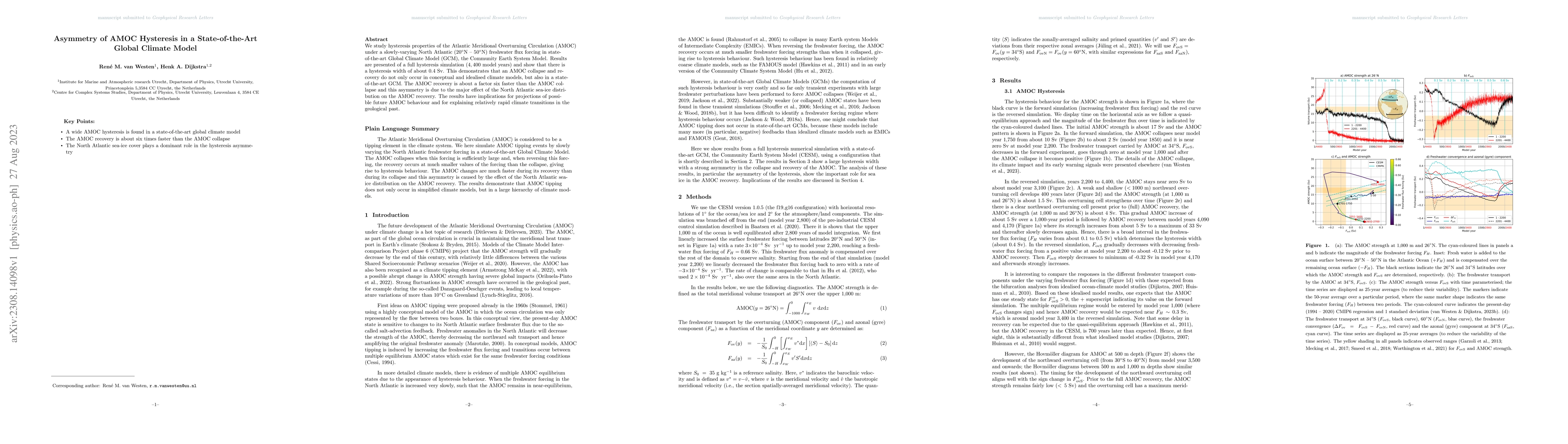 Thumbnail for Asymmetry of AMOC Hysteresis in a State-of-the-Art Global Climate Model
