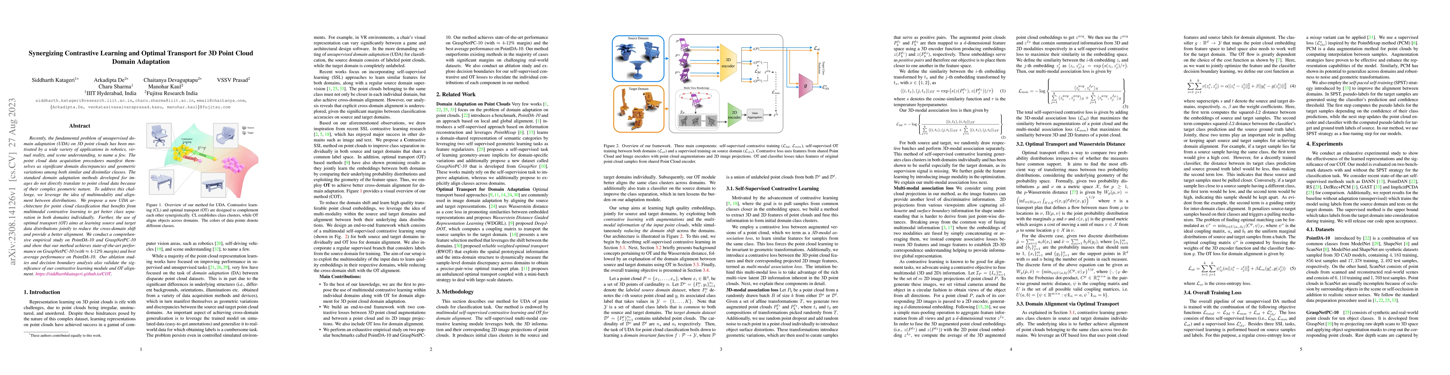Thumbnail for Synergizing Contrastive Learning and Optimal Transport for 3D Point
  Cloud Domain Adaptation