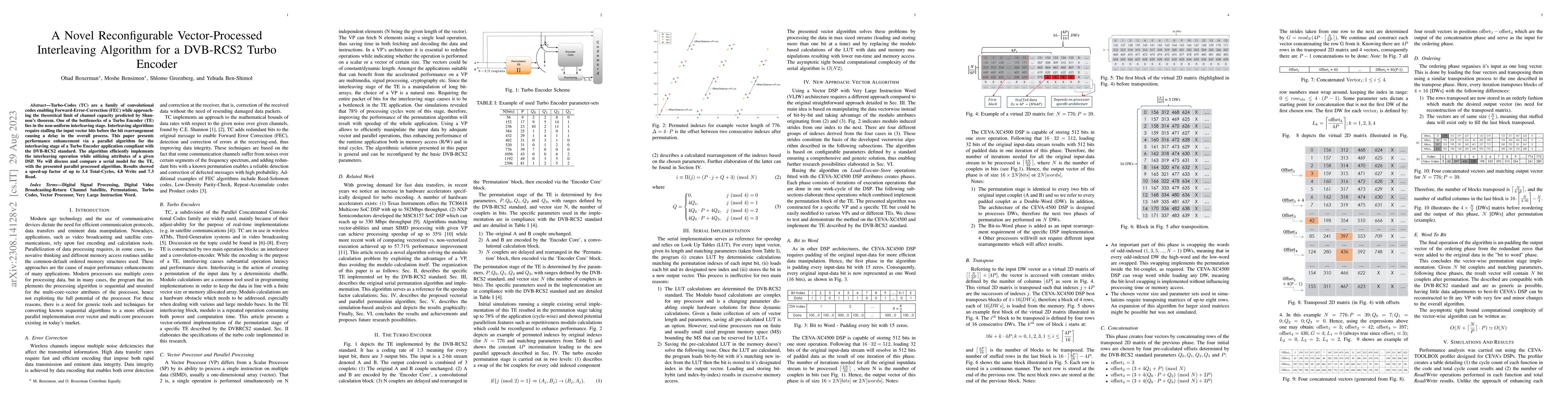 Thumbnail for A Novel Reconfigurable Vector-Processed Interleaving Algorithm for a
  DVB-RCS2 Turbo Encoder