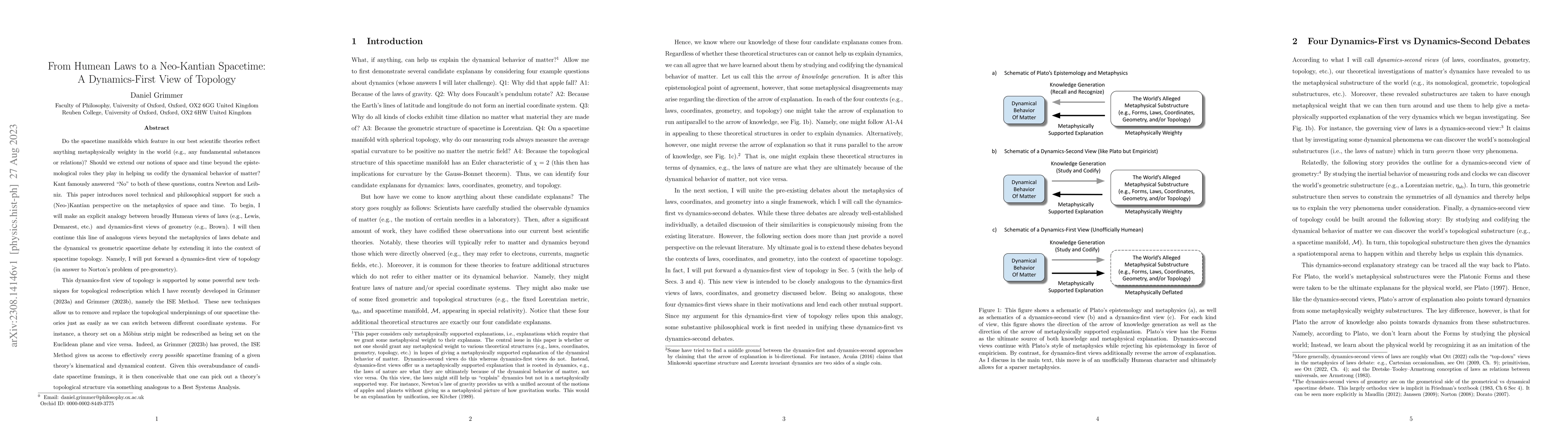 Thumbnail for From Humean Laws to a Neo-Kantian Spacetime: A Dynamics-First View of
  Topology