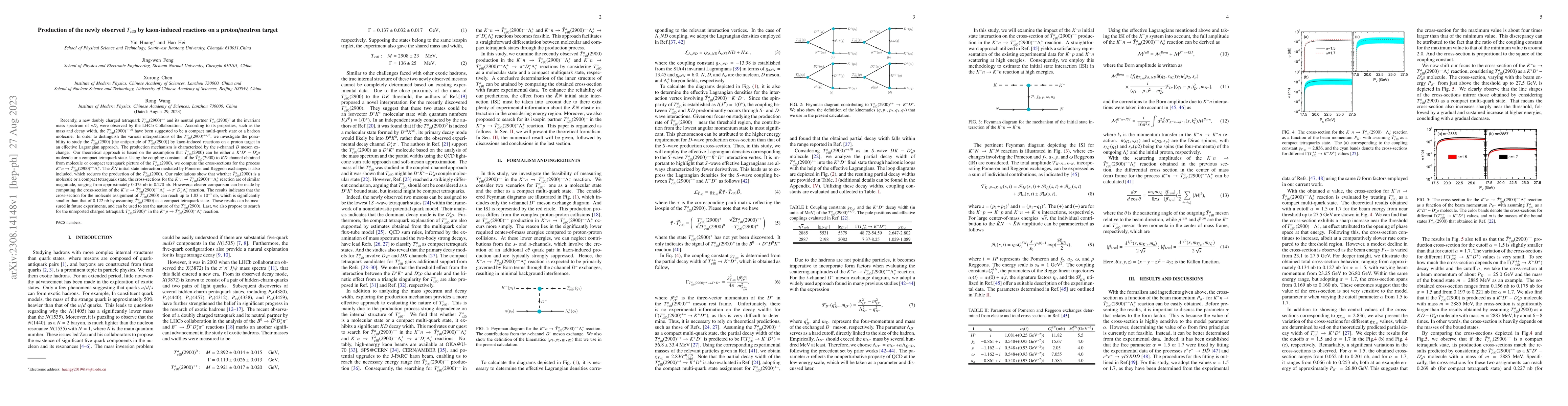 Thumbnail for Production of the newly observed $\bar{T}_{c\bar{s}0}$ by kaon-induced
  reactions on a proton/neutron target