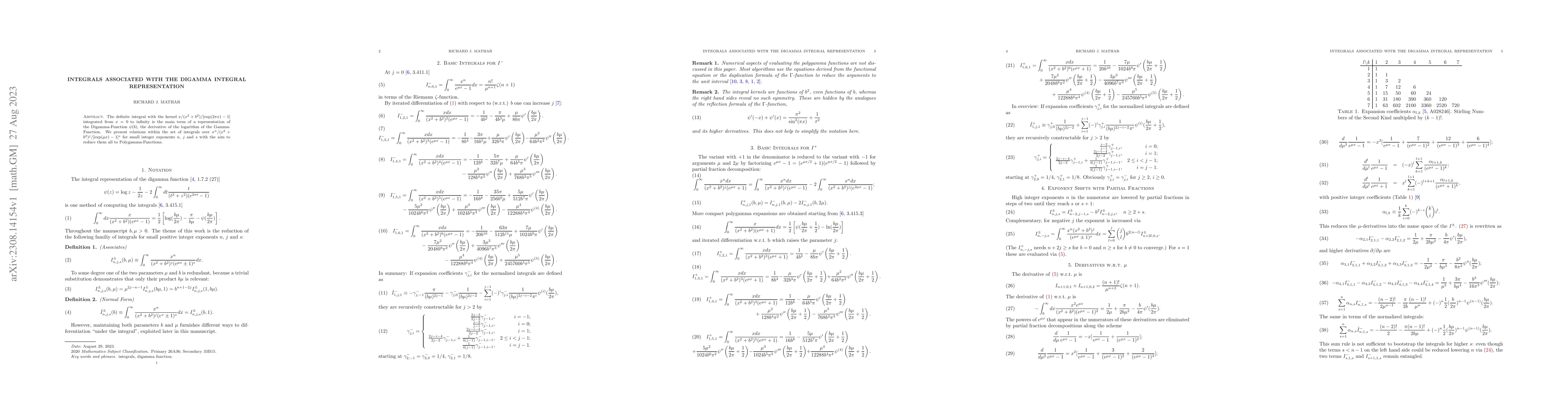 Thumbnail for Integrals Associated with the Digamma Integral Representation