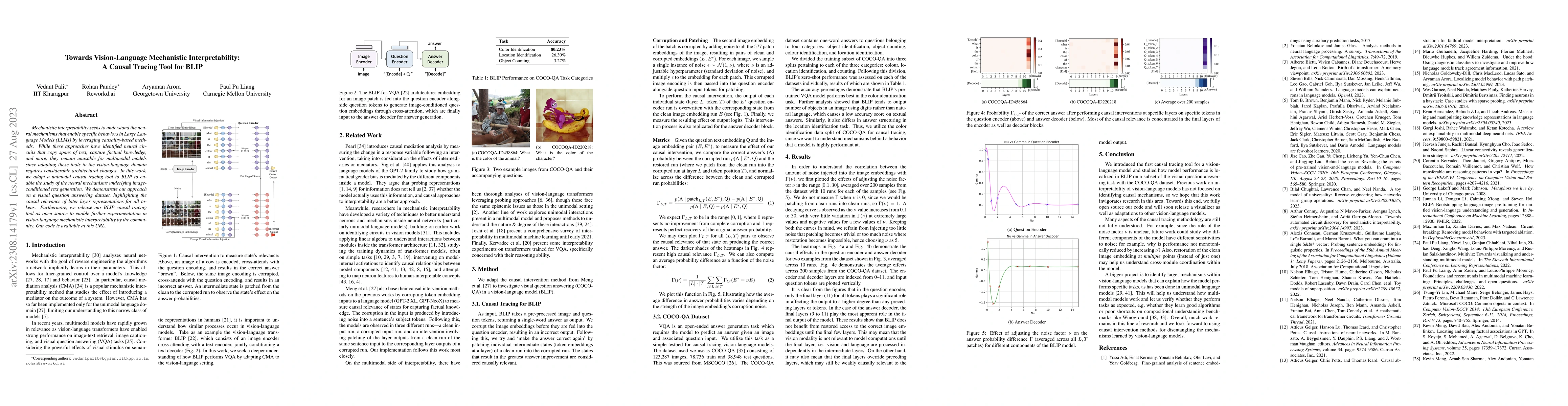 Thumbnail for Towards Vision-Language Mechanistic Interpretability: A Causal Tracing
  Tool for BLIP