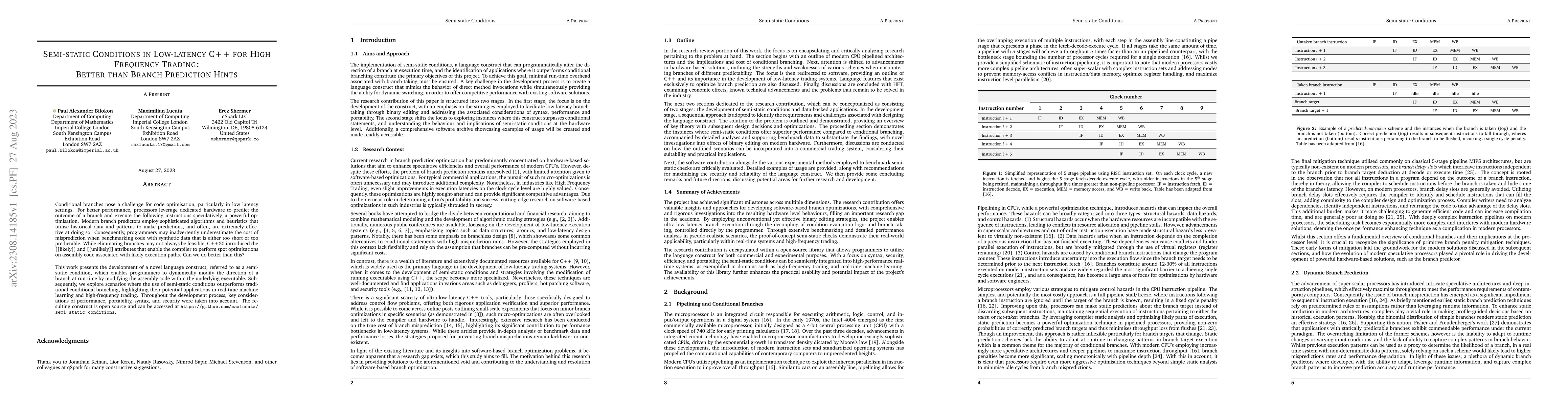 Thumbnail for Semi-static Conditions in Low-latency C++ for High Frequency Trading:
  Better than Branch Prediction Hints